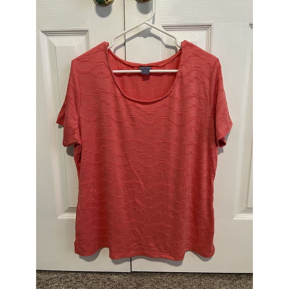 Laura Scott Womens X-Large Pink Short Sleeve Top